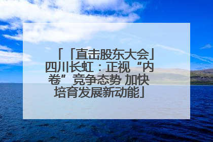 「直击股东大会」四川长虹：正视“内卷”竞争态势 加快培育发展新动能