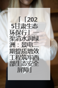 「2025甘肃生态环保行」一渠清水润绿洲：景电二期提质增效工程筑牢西部生态安全屏障