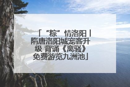 “粽”情洛阳丨隋唐洛阳城宠客升级 背诵《离骚》免费游览九洲池