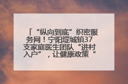 “纵向到底”织密服务网！宁阳堽城镇37支家庭医生团队“进村入户”，让健康政策“落地生根”