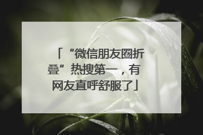 “微信朋友圈折叠”热搜第一，有网友直呼舒服了