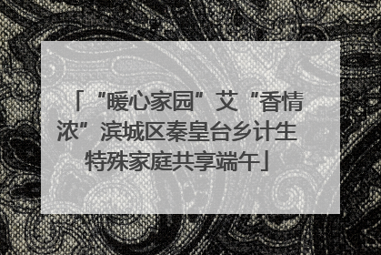 “暖心家园”艾“香情浓”滨城区秦皇台乡计生特殊家庭共享端午
