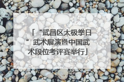 “武昌区太极拳日”武术展演暨中国武术段位考评赛举行