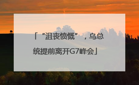 “沮丧愤慨”，乌总统提前离开G7峰会