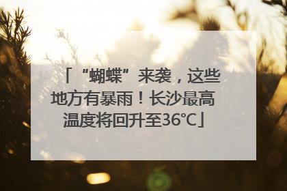 “蝴蝶”来袭，这些地方有暴雨！长沙最高温度将回升至36℃