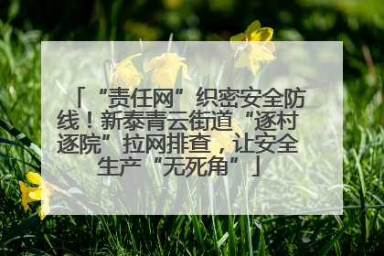 “责任网”织密安全防线！新泰青云街道“逐村逐院”拉网排查，让安全生产“无死角”