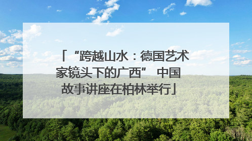 “跨越山水：德国艺术家镜头下的广西” 中国故事讲座在柏林举行