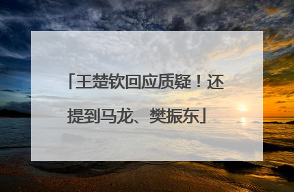 王楚钦回应质疑！还提到马龙、樊振东
