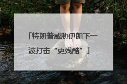 特朗普威胁伊朗下一波打击“更残酷”