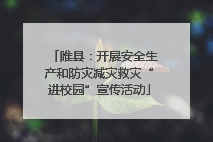 睢县：开展安全生产和防灾减灾救灾“进校园”宣传活动