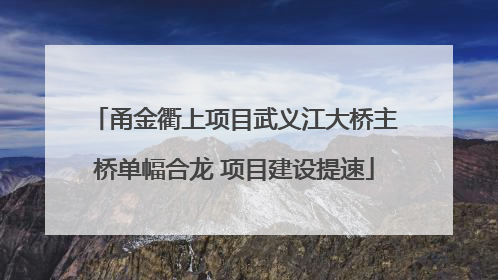 甬金衢上项目武义江大桥主桥单幅合龙 项目建设提速