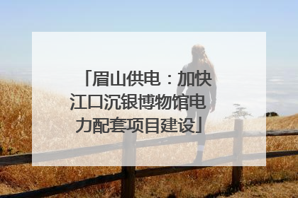 眉山供电：加快江口沉银博物馆电力配套项目建设