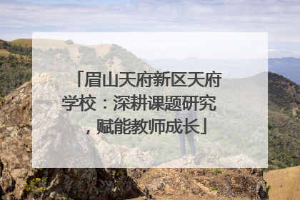 眉山天府新区天府学校：深耕课题研究，赋能教师成长