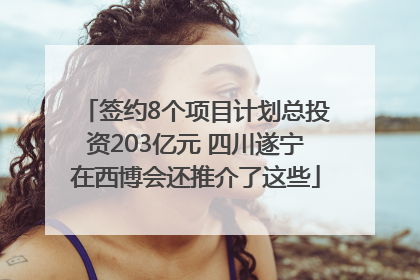 签约8个项目计划总投资203亿元 四川遂宁在西博会还推介了这些
