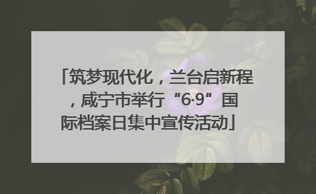 筑梦现代化，兰台启新程，咸宁市举行“6·9”国际档案日集中宣传活动