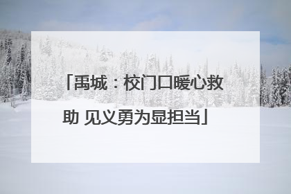 禹城：校门口暖心救助 见义勇为显担当