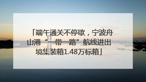 端午通关不停歇，宁波舟山港“一带一路”航线进出境集装箱1.48万标箱