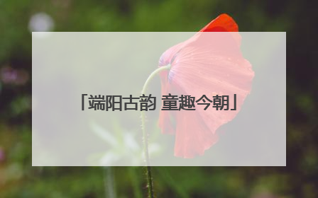 端阳古韵 童趣今朝