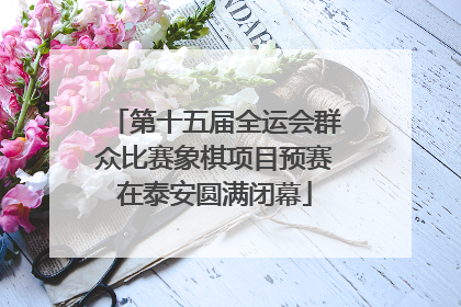 第十五届全运会群众比赛象棋项目预赛在泰安圆满闭幕