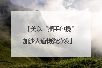 美以“插手包揽”加沙人道物资分发
