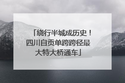 绕行半城成历史！四川自贡单跨跨径最大特大桥通车