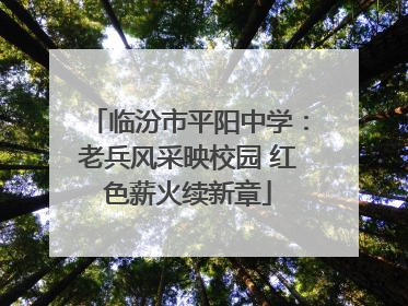 临汾市平阳中学：老兵风采映校园 红色薪火续新章