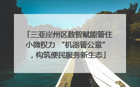 三亚崖州区数智赋能管住小微权力 “机器管公章”，构筑便民服务新生态