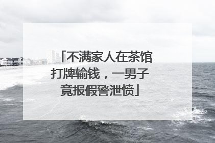 不满家人在茶馆打牌输钱，一男子竟报假警泄愤