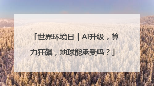世界环境日｜AI升级，算力狂飙，地球能承受吗？