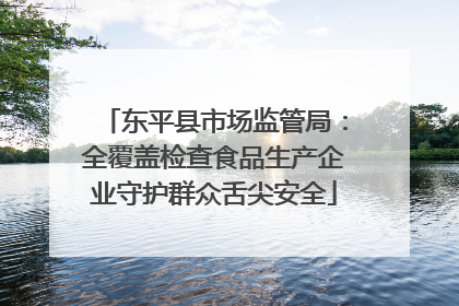 东平县市场监管局：全覆盖检查食品生产企业守护群众舌尖安全