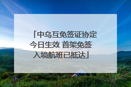 中乌互免签证协定今日生效 首架免签入境航班已抵达