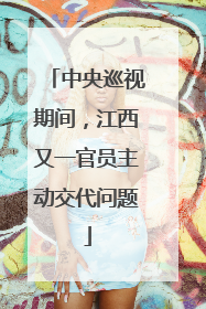中央巡视期间，江西又一官员主动交代问题