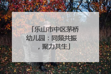 乐山市中区茅桥幼儿园：同频共振，聚力共生