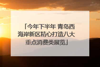 今年下半年 青岛西海岸新区精心打造八大重点消费类展览