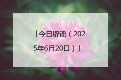 今日辟谣（2025年6月20日）