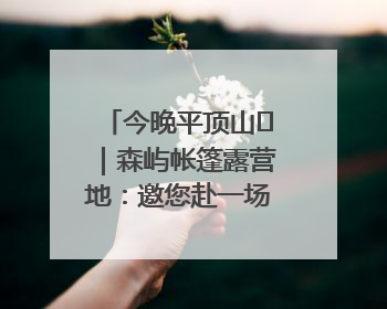 今晚平顶山⑫｜森屿帐篷露营地：邀您赴一场山水之约