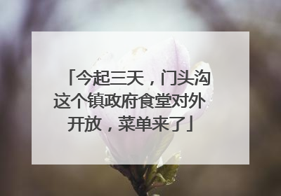 今起三天，门头沟这个镇政府食堂对外开放，菜单来了