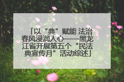 以“典”赋能 法治春风浸润人心——黑龙江省开展第五个“民法典宣传月”活动综述