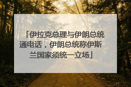 伊拉克总理与伊朗总统通电话，伊朗总统称伊斯兰国家须统一立场