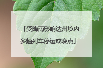 受降雨影响达州境内多趟列车停运或晚点