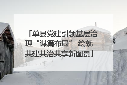 单县党建引领基层治理“谋篇布局” 绘就共建共治共享新图景