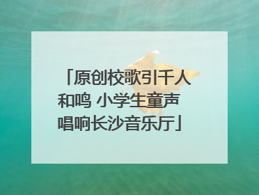 原创校歌引千人和鸣 小学生童声唱响长沙音乐厅