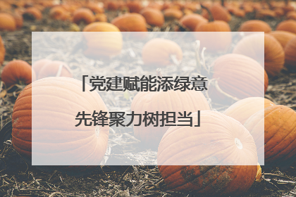党建赋能添绿意 先锋聚力树担当