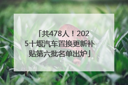 共478人！2025十堰汽车置换更新补贴第六批名单出炉
