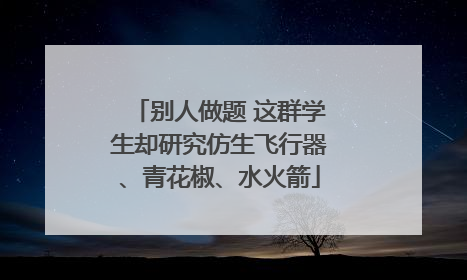 别人做题 这群学生却研究仿生飞行器、青花椒、水火箭