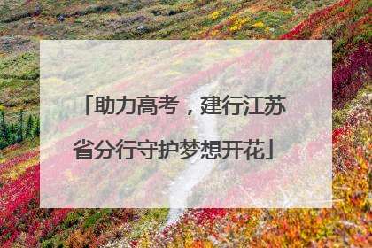 助力高考，建行江苏省分行守护梦想开花