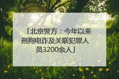 北京警方：今年以来刑拘电诈及关联犯罪人员3200余人