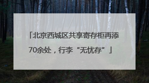 北京西城区共享寄存柜再添70余处，行李“无忧存”