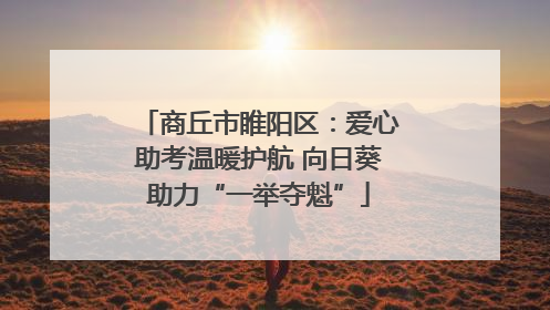 商丘市睢阳区：爱心助考温暖护航 向日葵助力“一举夺魁”