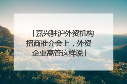 嘉兴驻沪外资机构招商推介会上，外资企业高管这样说